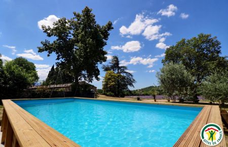 Gite n&deg;G39006 Beauregard-Baret - Dr&ocirc;me - La piscine privative hors-sol (photo retouch&eacute;e par intelligence artificielle; la piscine sera mise en eau d&eacute;finitivement mi-juillet 2026)