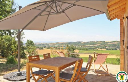 Terrasse avec vue sur la vallée de la Galaure Gite n°G314003 Saint-Martin-d'Août - Drôme - Terrasse avec vue sur la vallée de la Galaure